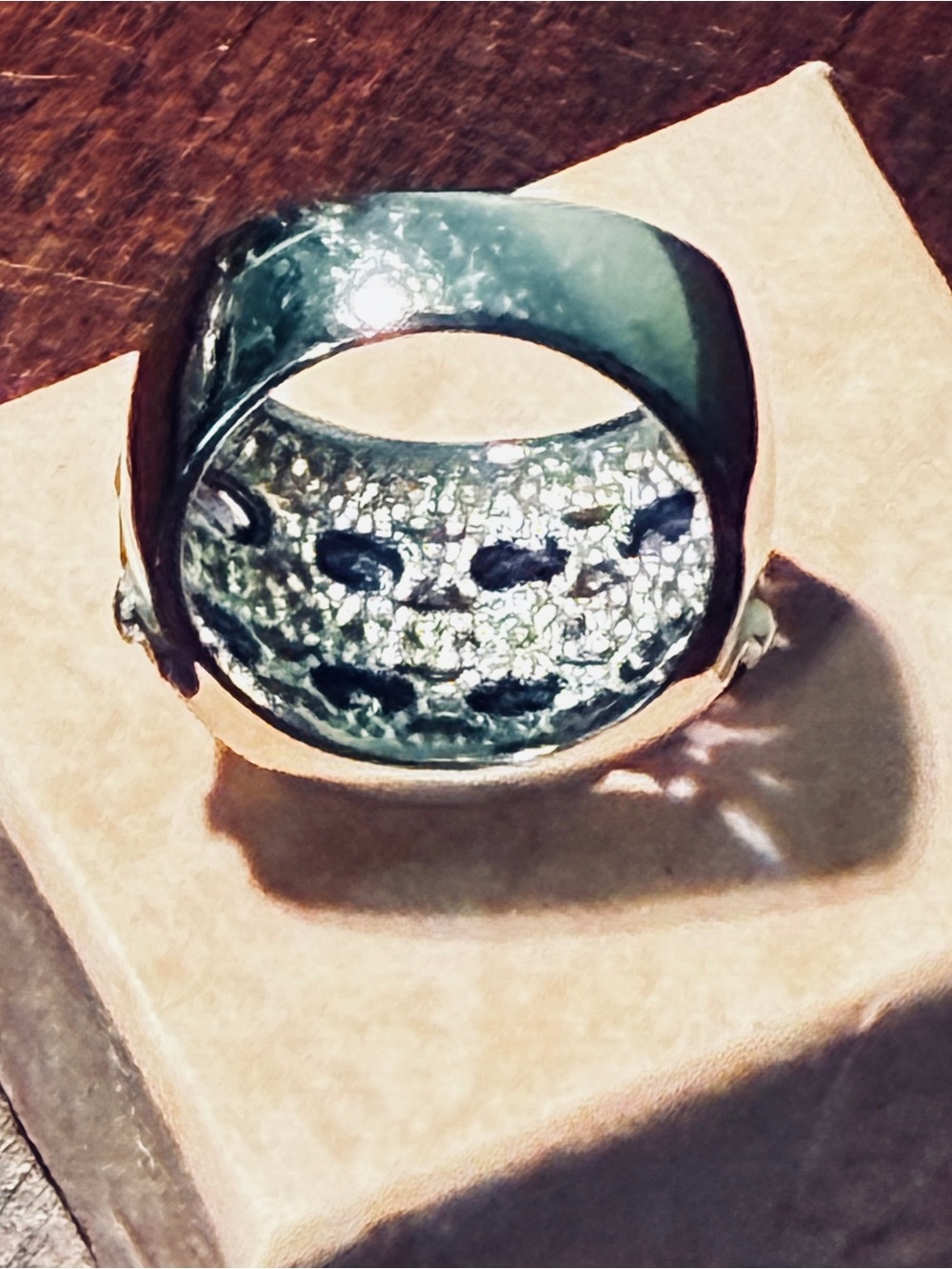 Premier Designs Ring with Crystals and below Blue Gemstones - Picture 4 of 6